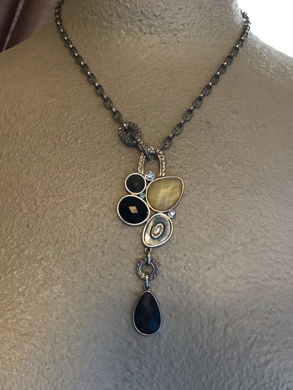 Lia Sophia Funky Necklace with Multi Color Accents
